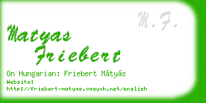 matyas friebert business card